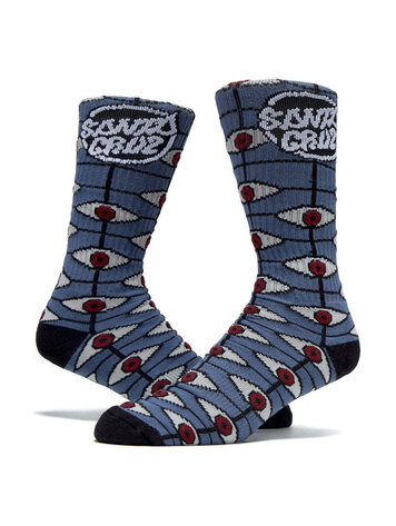 SANTA CRUZ SANTA CRUZ Mid Crew Socks Salba Eyes Blue Dusk/Black