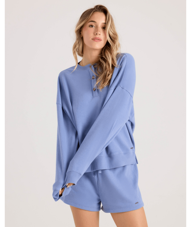 VOLCOM VOLCOM Lived In Fleece Henley Horizon Blue