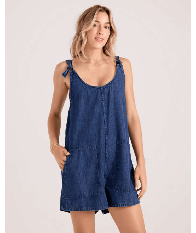 VOLCOM VOLCOM Lived In Short Romper Dby Deja Blue