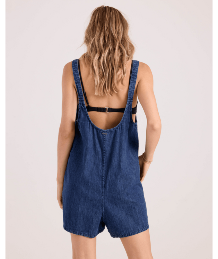VOLCOM VOLCOM Lived In Short Romper Dby Deja Blue