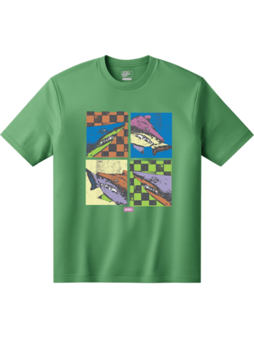 VANS VANS Little Kids Shark Meanie T-Shirt Vivid Verdant Green