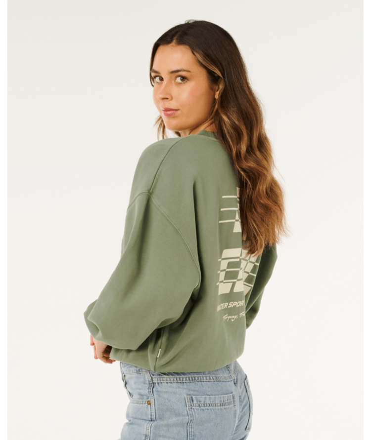 RIP CURL RIP CURL Sports Dept Drop Shoulder Crew Washed Green