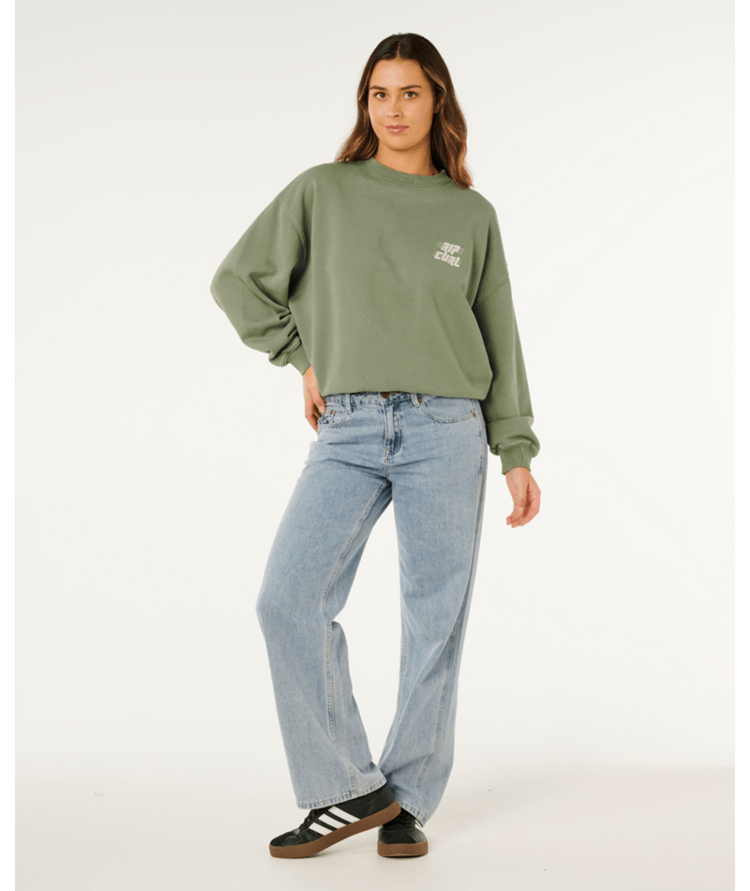 RIP CURL RIP CURL Sports Dept Drop Shoulder Crew Washed Green