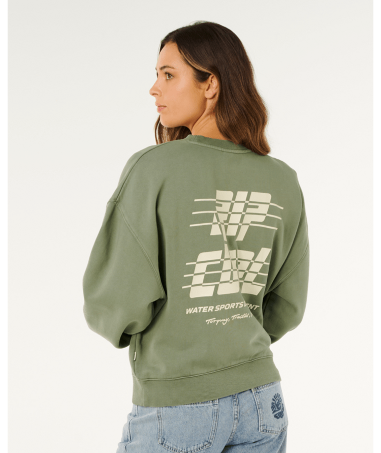 RIP CURL RIP CURL Sports Dept Drop Shoulder Crew Washed Green