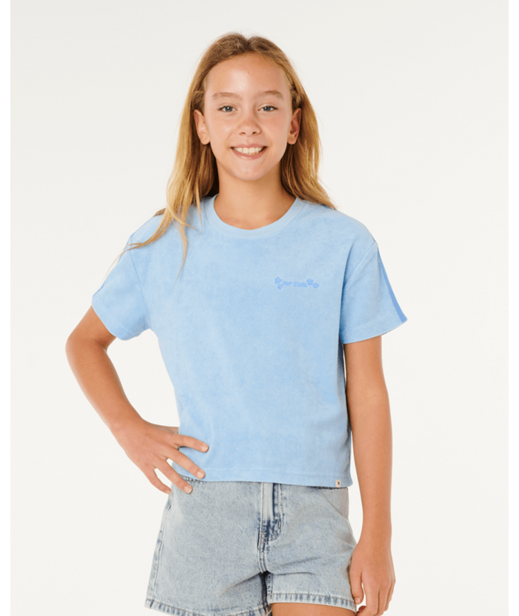 RIP CURL RIP CURL Sunshine Squad Terry Tee- Girl Light Blue
