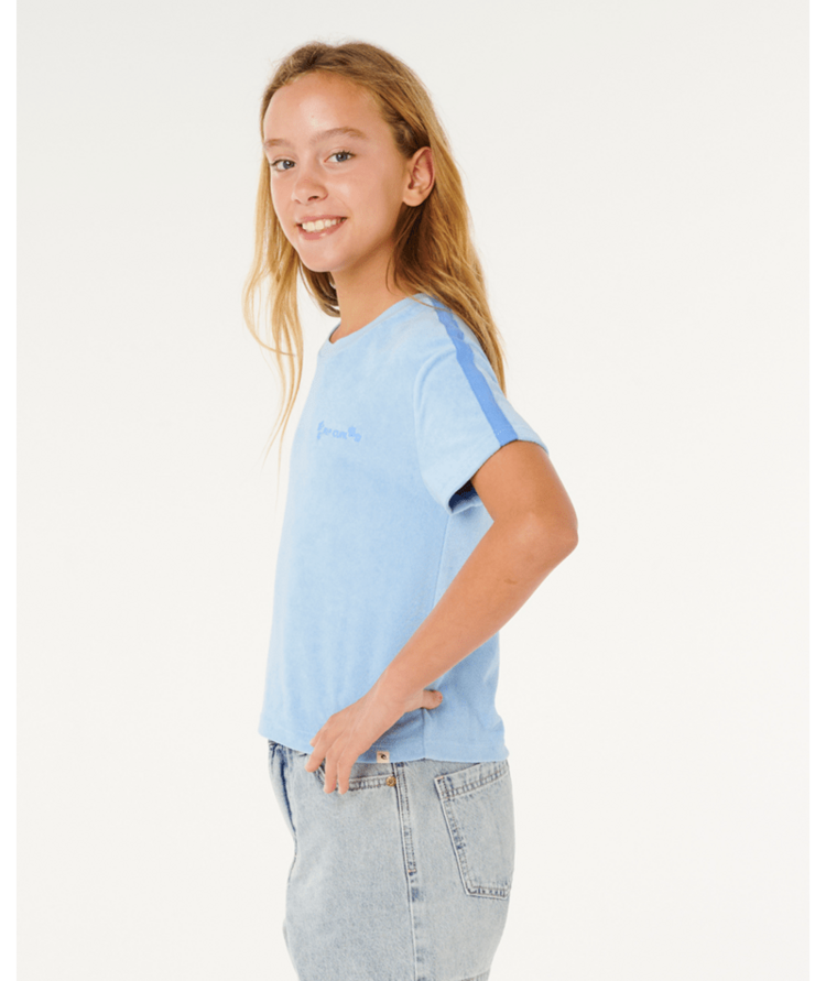 RIP CURL RIP CURL Sunshine Squad Terry Tee- Girl Light Blue