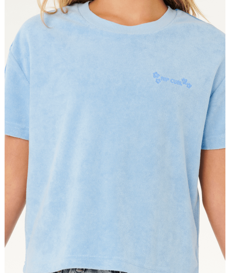 RIP CURL RIP CURL Sunshine Squad Terry Tee- Girl Light Blue