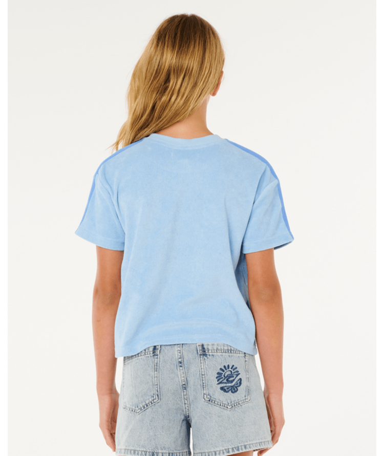 RIP CURL RIP CURL Sunshine Squad Terry Tee- Girl Light Blue