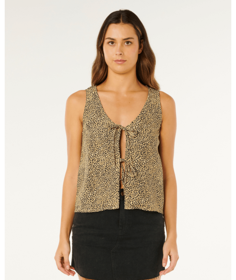 RIP CURL RIP CURL Animal Instincts Tie Front Top Natural