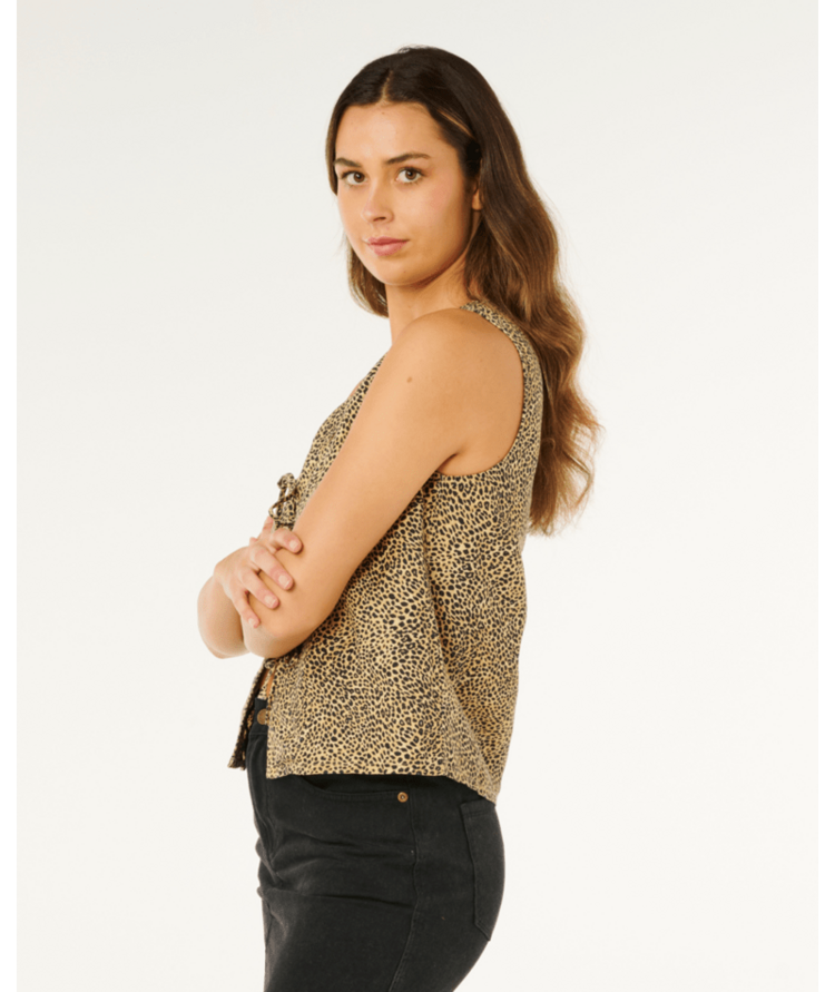 RIP CURL RIP CURL Animal Instincts Tie Front Top Natural