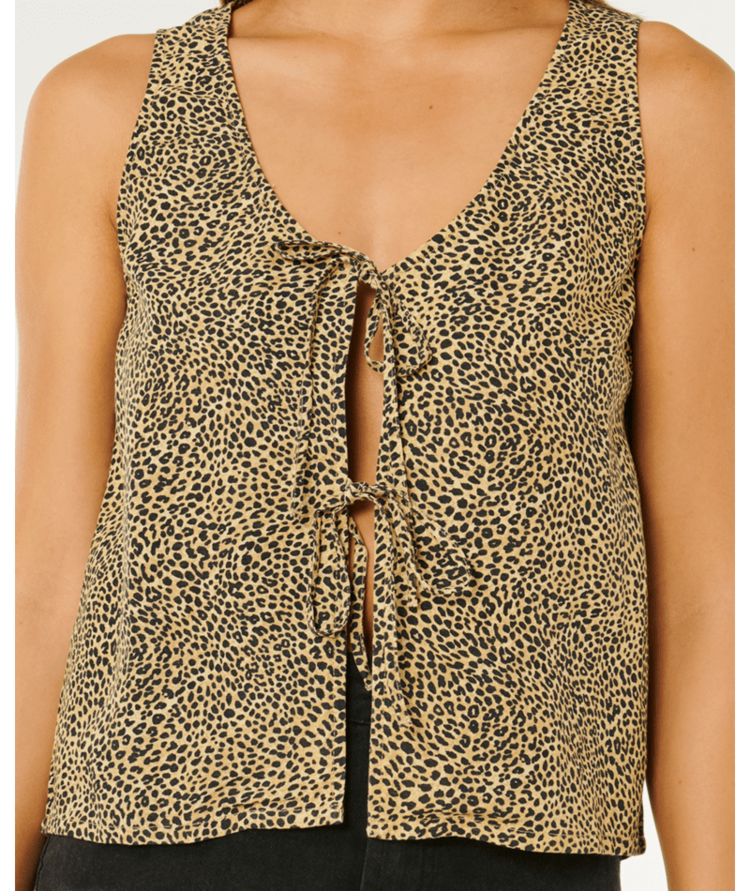RIP CURL RIP CURL Animal Instincts Tie Front Top Natural