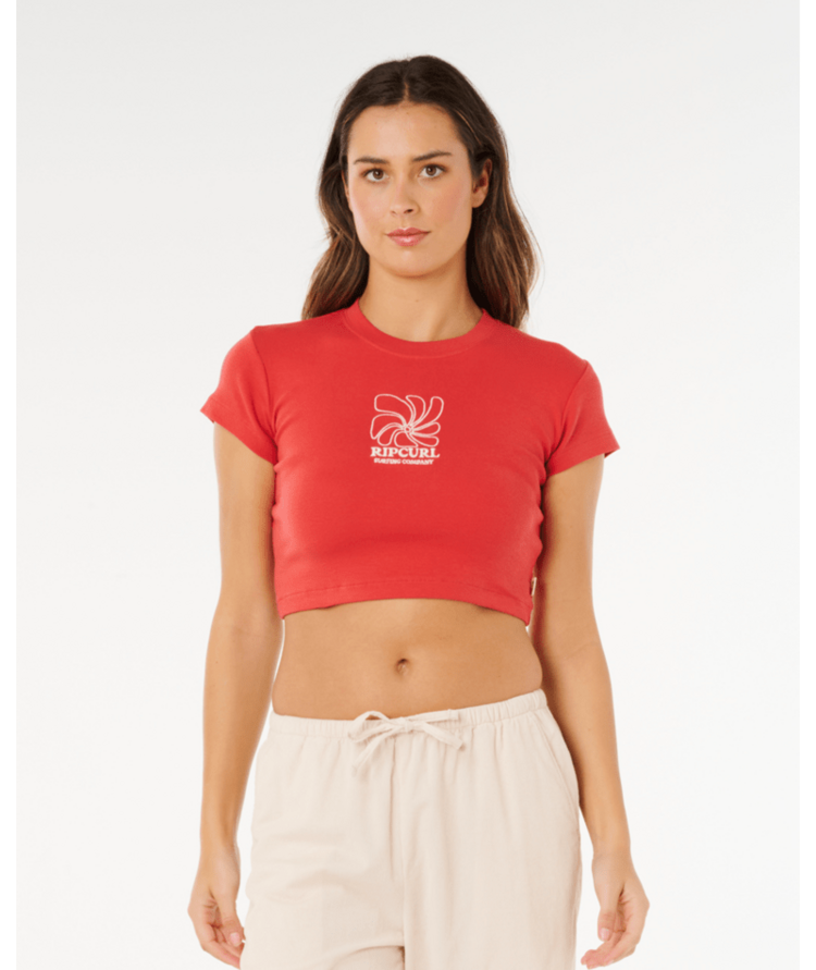 RIP CURL RIP CURL Pacific Coast Baby Tee Deep Red