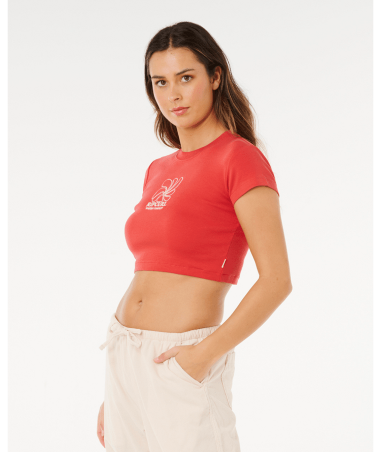 RIP CURL RIP CURL Pacific Coast Baby Tee Deep Red