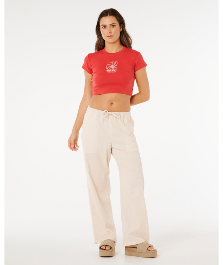 RIP CURL RIP CURL Pacific Coast Baby Tee Deep Red