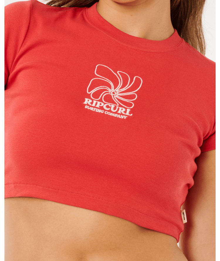 RIP CURL RIP CURL Pacific Coast Baby Tee Deep Red