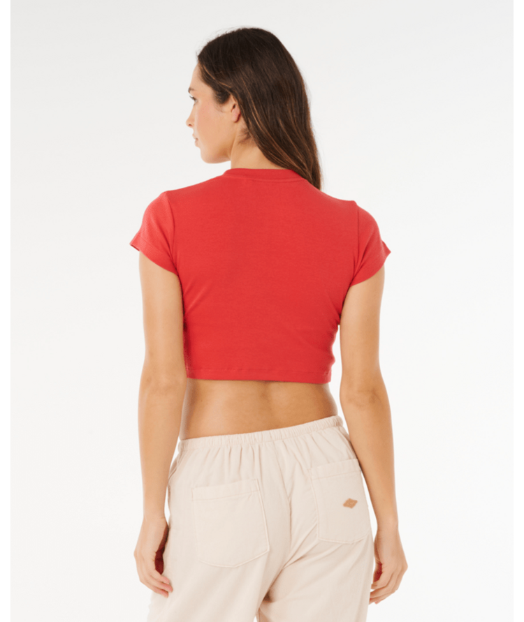 RIP CURL RIP CURL Pacific Coast Baby Tee Deep Red