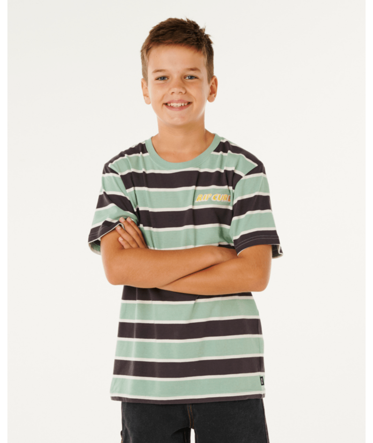 RIP CURL RIP CURL Eternal Shred Stripe Tee-Boy Aloe