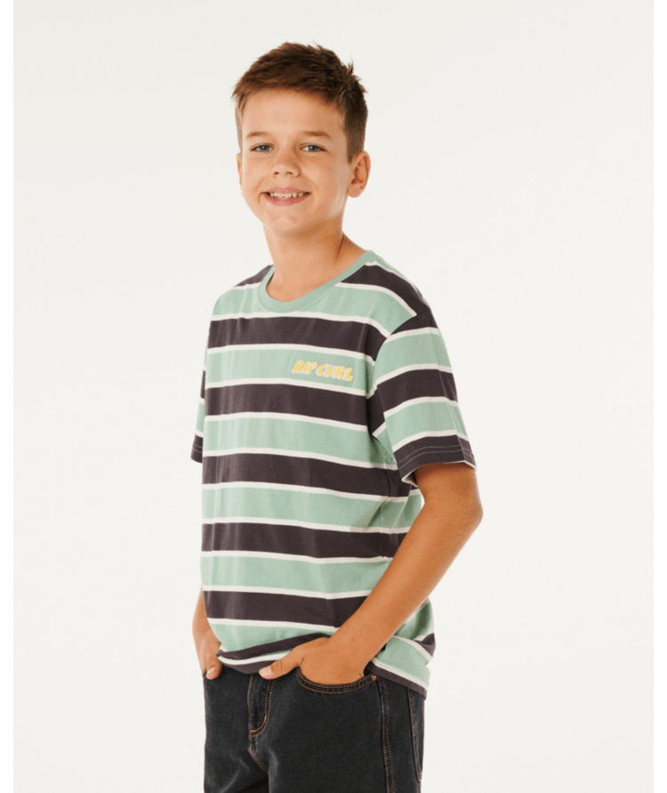 RIP CURL RIP CURL Eternal Shred Stripe Tee-Boy Aloe