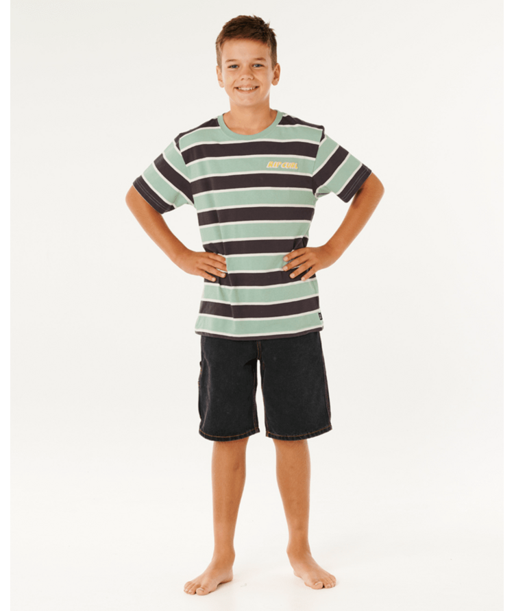 RIP CURL RIP CURL Eternal Shred Stripe Tee-Boy Aloe