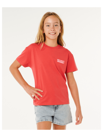 RIP CURL RIP CURL Ocean Break Relaxed Tee-Girl Deep Red