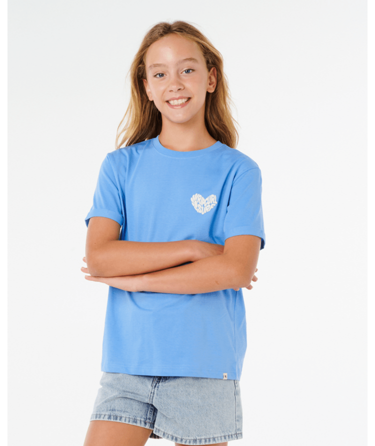 RIP CURL RIP CURL Network Heart  Tee-Girl Cornflower Blue