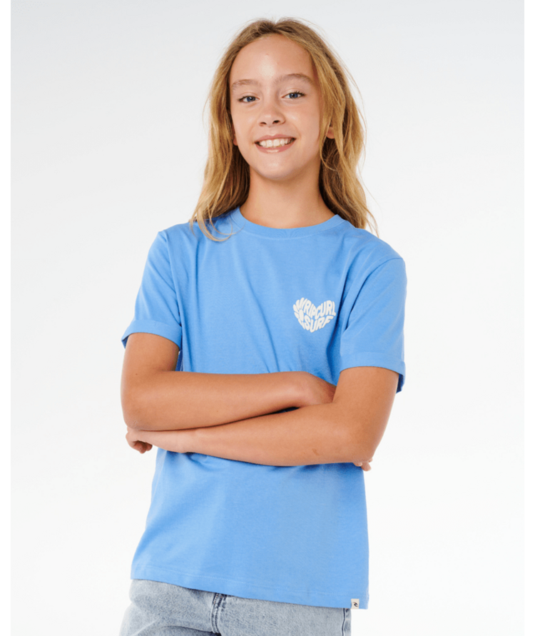 RIP CURL RIP CURL Network Heart  Tee-Girl Cornflower Blue