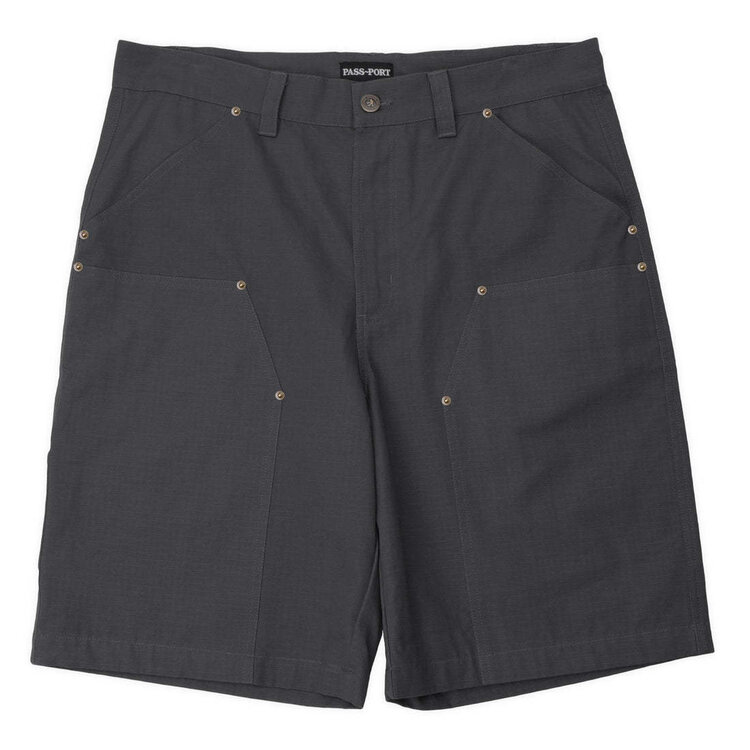 PASSPORT Ripstop Double Knee Diggers Club Short Dark Charcoal
