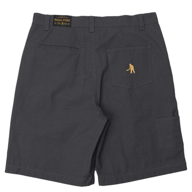 PASSPORT Ripstop Double Knee Diggers Club Short Dark Charcoal