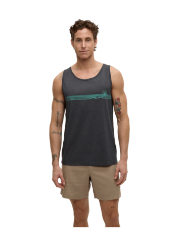 TENTREE TENTREE Weekend Wave Tank Graphite Heather/Turquoise Sky