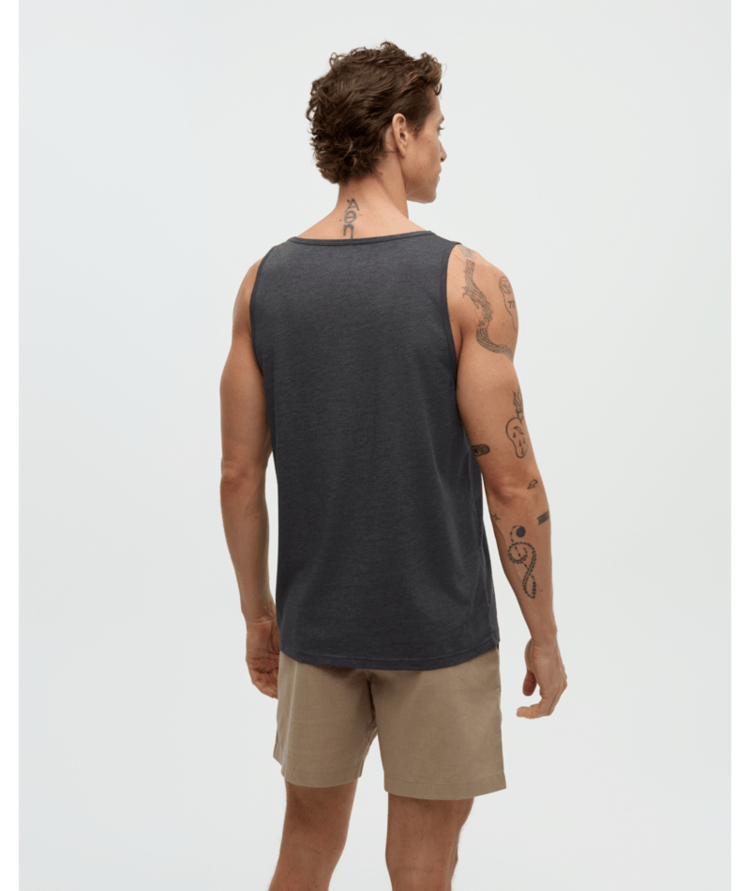 TENTREE TENTREE Weekend Wave Tank Graphite Heather/Turquoise Sky
