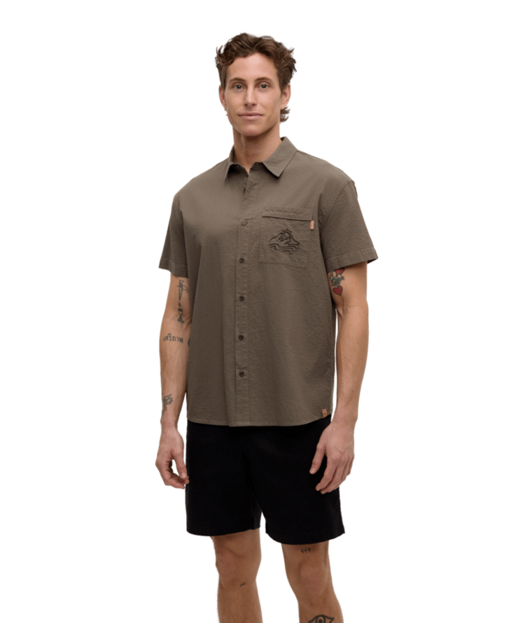TENTREE TENTREE Hopkins Shirt Timber/Meteorite Black