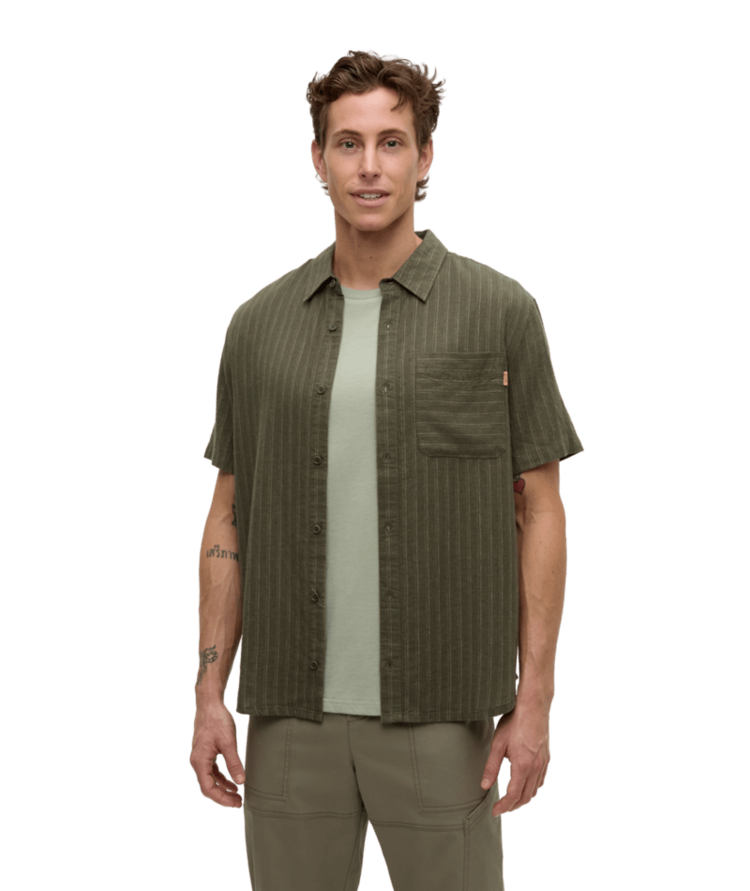 TENTREE TENTREE Dundas Shirt Deep Olive/Double Stripe