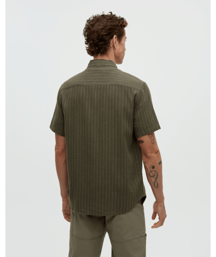 TENTREE TENTREE Dundas Shirt Deep Olive/Double Stripe