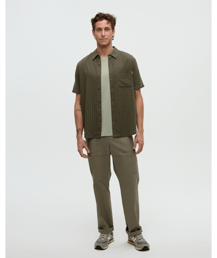 TENTREE TENTREE Dundas Shirt Deep Olive/Double Stripe