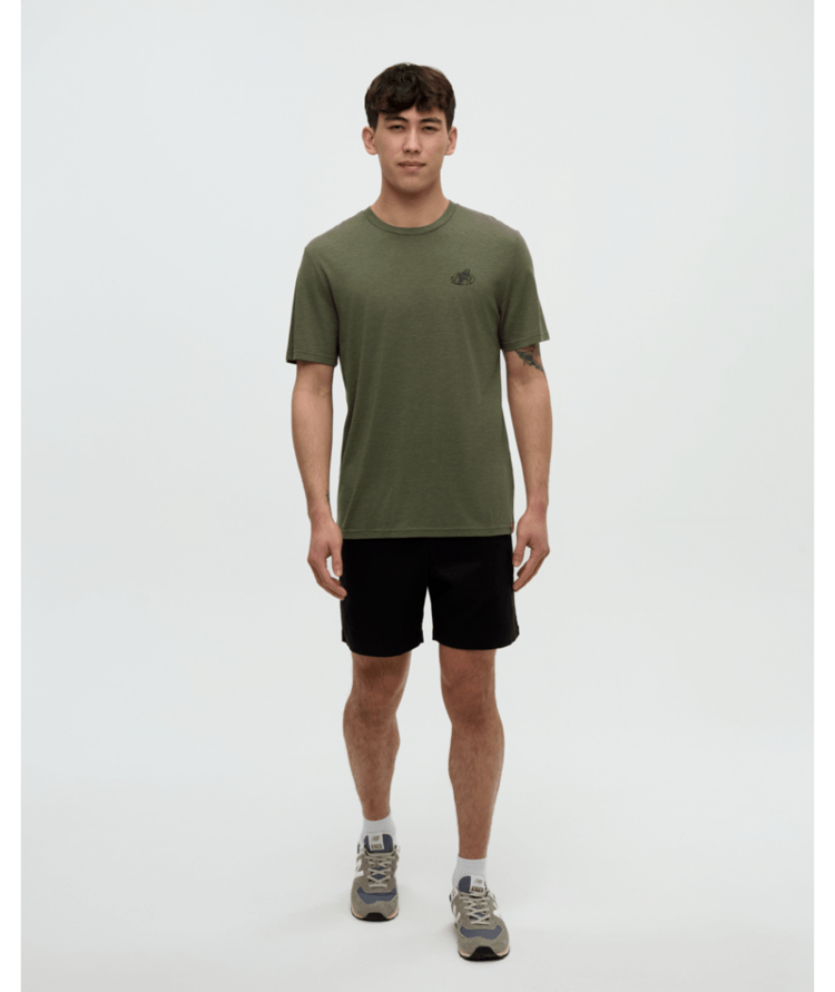 TENTREE TENTREE Have You Seen Him Floatie T-Shirt Deep Olive Heather/Midnight Blue