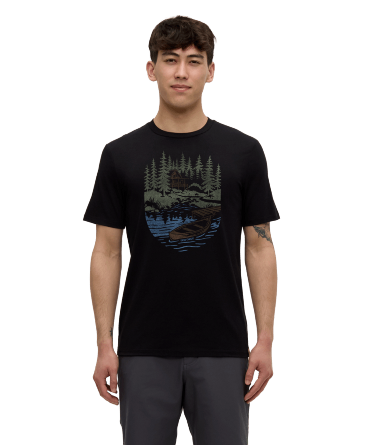 TENTREE TENTREE Getaway T-Shirt Meteorite Black/Light Moss