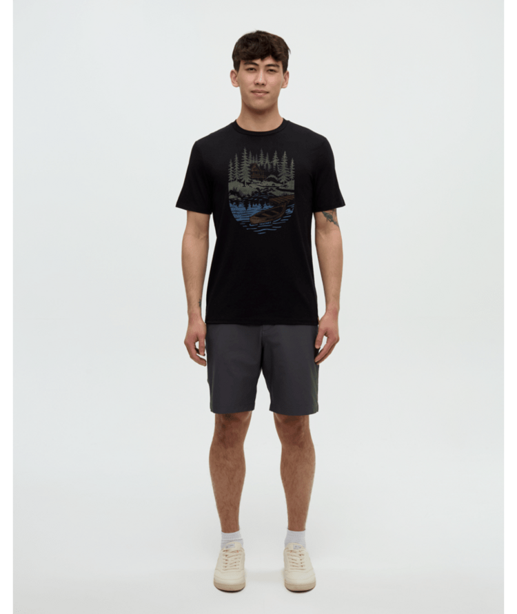 TENTREE TENTREE Getaway T-Shirt Meteorite Black/Light Moss