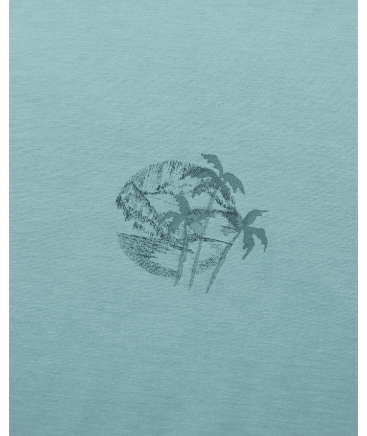 TENTREE TENTREE Haiti Palm Overlay T-Shirt Turquoise Sky/Dark Turquoise