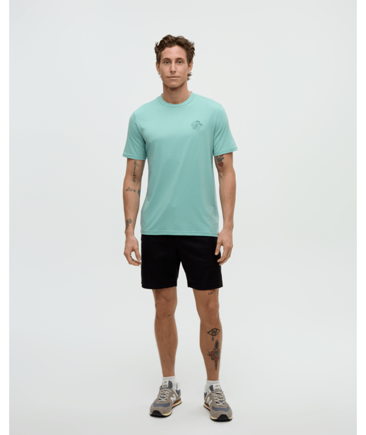 TENTREE TENTREE Haiti Palm Overlay T-Shirt Turquoise Sky/Dark Turquoise