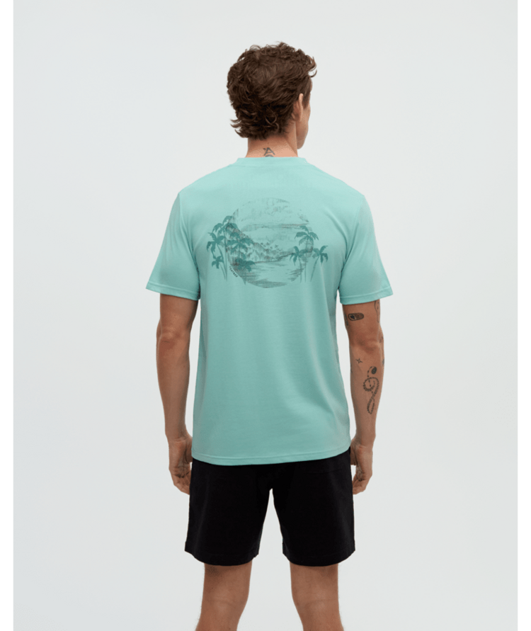 TENTREE TENTREE Haiti Palm Overlay T-Shirt Turquoise Sky/Dark Turquoise