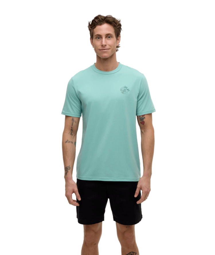 TENTREE TENTREE Haiti Palm Overlay T-Shirt Turquoise Sky/Dark Turquoise