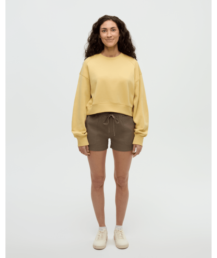 TENTREE TENTREE Bluffs Cropped Crew Dusk Yellow