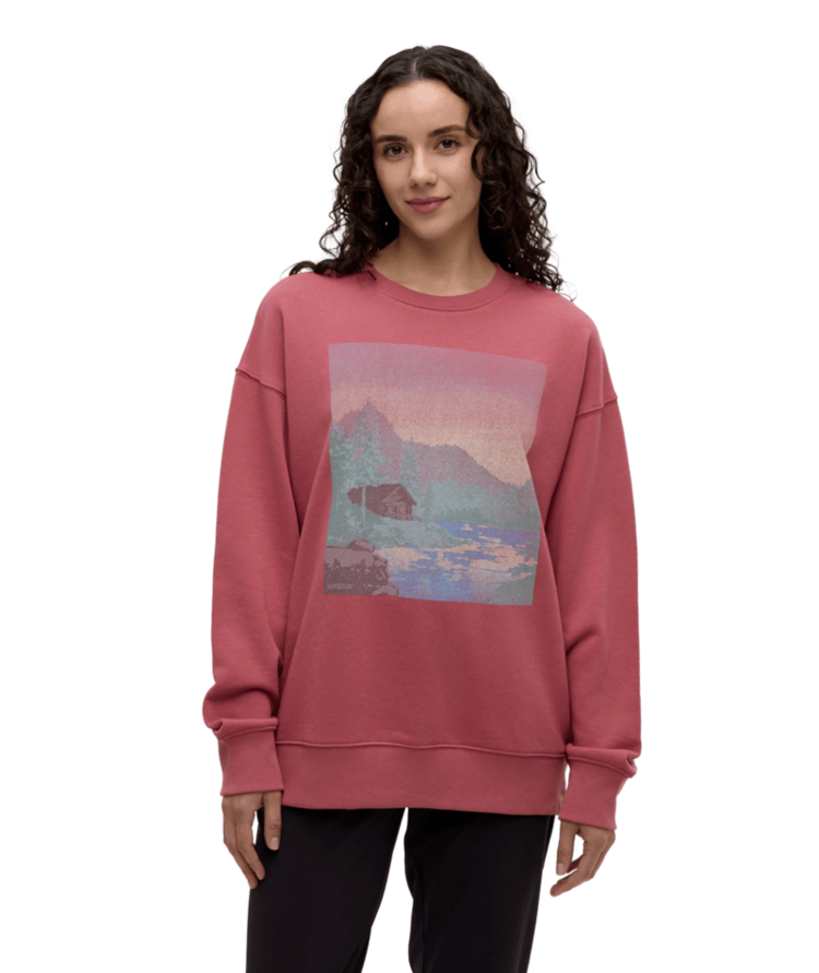 TENTREE TENTREE Washed Lakeshore Relaxed Crew Rosewood/Canal Blue