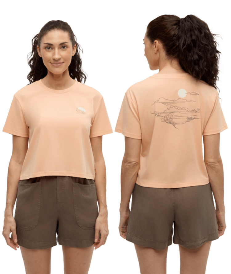 TENTREE TENTREE Wild Rose Lake Crop T-Shirt Orange Sherbet/White Oak