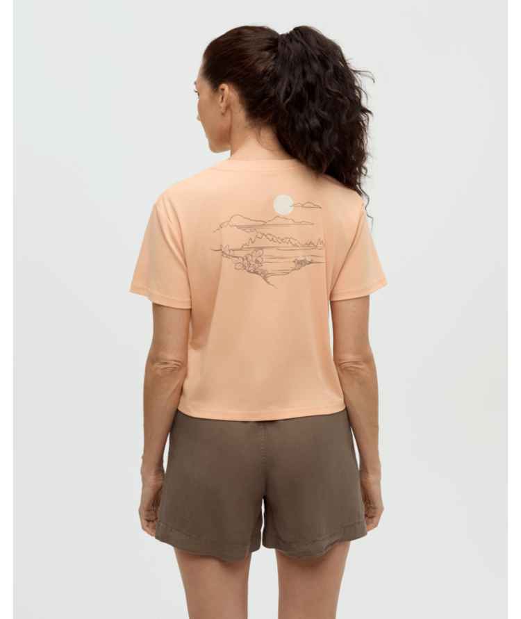 TENTREE TENTREE Wild Rose Lake Crop T-Shirt Orange Sherbet/White Oak