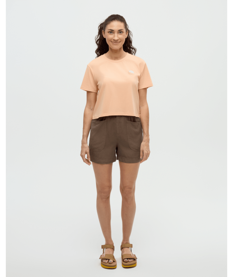 TENTREE TENTREE Wild Rose Lake Crop T-Shirt Orange Sherbet/White Oak