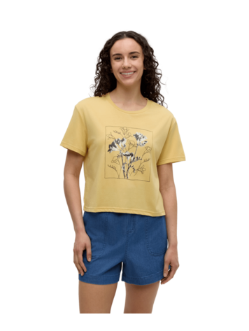 TENTREE TENTREE Floral Crop T-Shirt Dusk Yellow/Meteorite Black