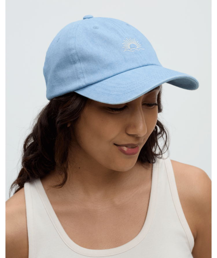 TENTREE TENTREE Embroidered Denim Peak Hat Light Wash/White Oak