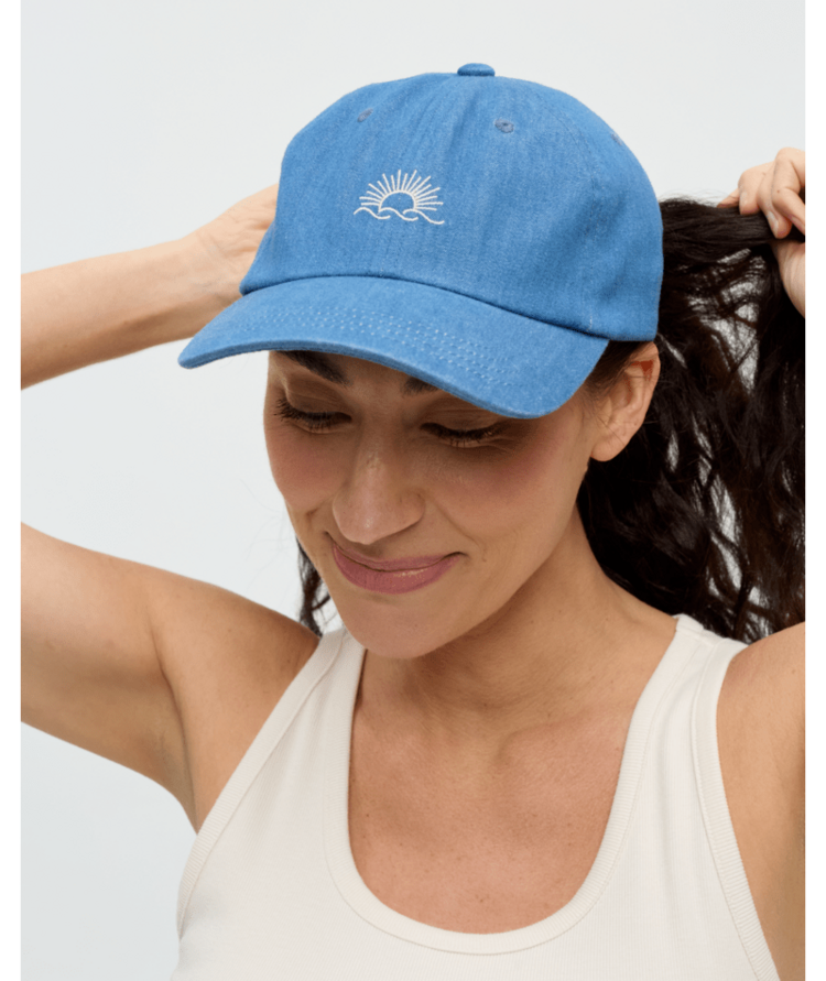TENTREE TENTREE Embroidered Denim Peak Hat Mid Wash/White Oak
