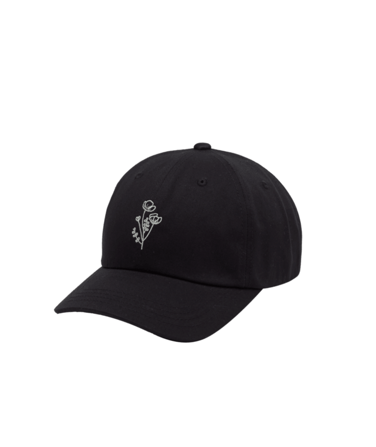 TENTREE TENTREE Flower Embroidery Peak Hat Meteorite Black/Light Moss